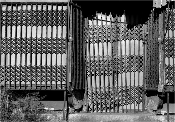 closed and gated store in Harlem