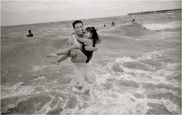 coney island - dad in surf