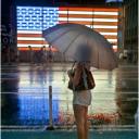 Flag Rainy Night Times Sq. 2012
